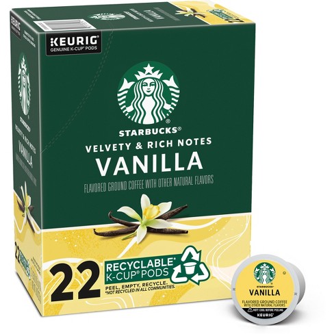 Starbucks K-Cup Coffee Pods—Vanilla Flavored Coffee—Naturally Flavored—100%  Arabica—1 Box (10 Pods), K-Cups & Pods