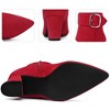 BLISSFUL STEP Square Buckle Chunky Heels Pointed Toe Ankle Boots for Women - 3 of 4