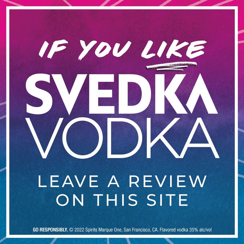 SVEDKA Blue Raspberry Flavored Vodka - 750ml Bottle, 6 of 10