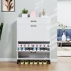 KTMBDW Shoe Cabinet with 2 Flip Drawers and drawer, Hidden Wood Shoe Cabinet, Freestanding Shoe Storage Cabinet for Entryway Hallway - 2 of 4