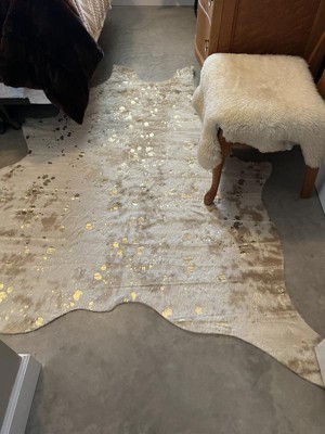 5'x6'6 Faux Cow Hide Rug Ivory - Linon : Target