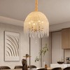 20 Inch 6-Light K9 Crystal Pendant Light with Cascading Crystal Bead Strings and Gold Finish for Living Room,Bedroom,Dining Area (Bulb Not Included) - 2 of 4