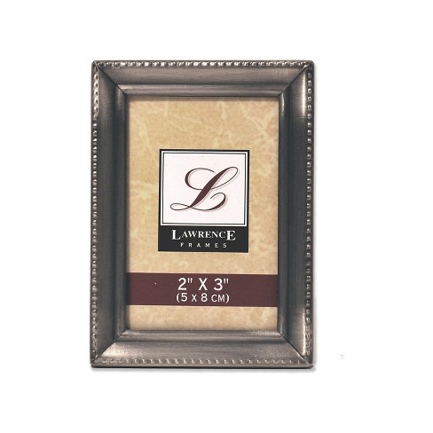 Lawrence Frames Antique Pewter 2x3 Picture Frame - Beaded Edge