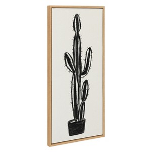 Kate and Laurel Sylvie 664 Cactus In Pot BW Framed Canvas by Teju Reval of SnazzyHues - 1 of 4