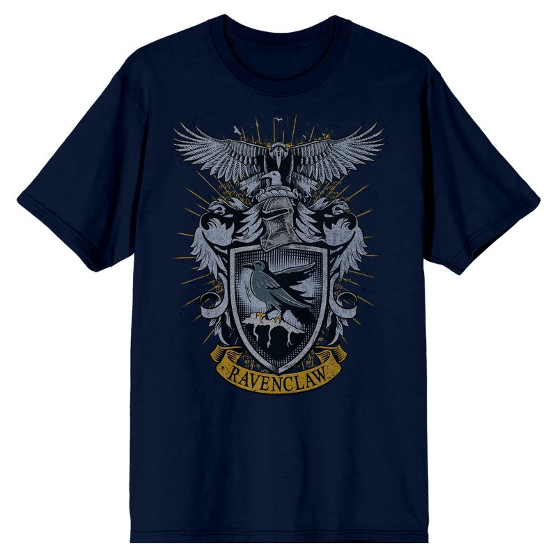 Harry Potter Hogwarts Ravenclaw House Crest Adult Navy Blue Graphic T-Shirt, 1 of 2