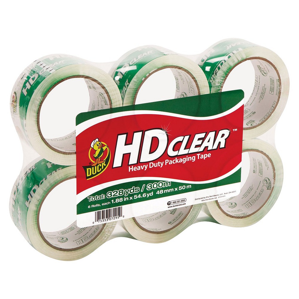 Duck 1.88" x 55 yds Heavy-Duty Carton Clear Packaging Tape 