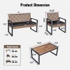 Outdoor Patio Conversation Set with Brown Wicker and Wood Coffee Table, Weather-Resistant Cushions for Backyard or Balcony -3irtyhousy - 4 of 4