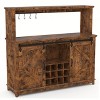 55" Farmhouse Coffee Bar Cabinet with Power Outlet & LED Light - Sliding Barn Door Buffet Cabinet - 4 of 4