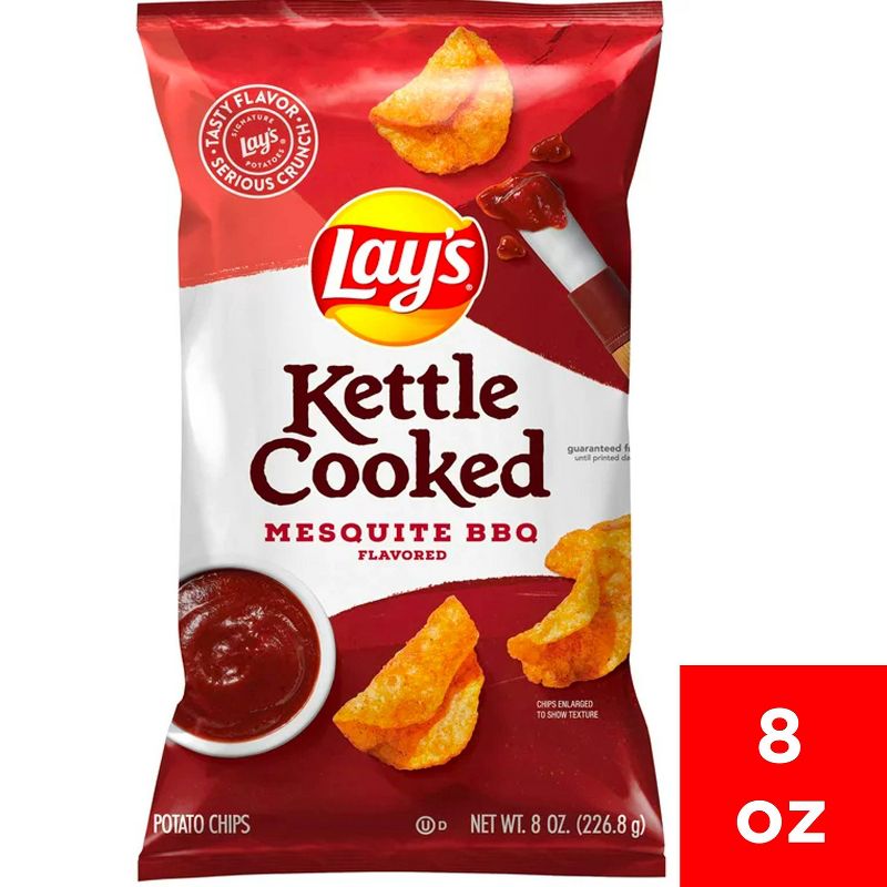 Lay's Mesquite BBQ Flavored Kettle Cooked Potato Chips - 8oz, 1 of 5