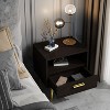 Hitow Single Drawer Nightstand Modern Design Open Shelf Storage - image 2 of 4