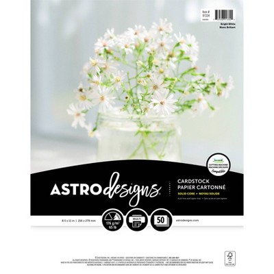 8.5"x11" 65 lb Bright White Cardstock 50 Sheets - Astrodesigns