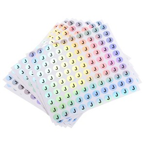 Unique Bargains Laser Capital Alphabet Round Self-Adhesive Reflective Letter Stickers 10 Pcs - 1 of 4