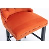 PAGED Bar Stools Set of 2 Modern Swivel Velvet Barstools with Button Tufted Back and Wooden Legs for Bar, Kitchen - 2 of 4