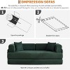 78.7" Corduroy Convertible Couch - Folding sofa bed with 2 pillows, no assembly required. Perfect for living room, bedroom & dorm. - 4 of 4