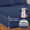 Fitted Sheet Only, 100% Organic Cotton Percale, Cool & Crisp, Deep Pocket - by California Design Den - Navy Blue, King - 2 of 4