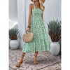 Coolmee Womens Summer Floral Maxi Dress Casual Boho Sleeveless Spaghetti Strap Smocked Flowy Tiered Beach Long Dress - 2 of 4