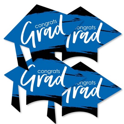 Big Dot of Happiness Blue Grad - Best is Yet to Come - Grad Cap Decorations DIY Royal Blue Graduation Party Essentials - Set of 20