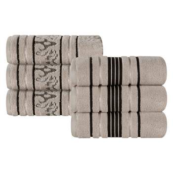 Piccocasa Super Soft And Absorbent Luxury 100% Cotton Bath Towel Set 6 Pcs  Pink 55x27/29x13/13x13 Inches : Target
