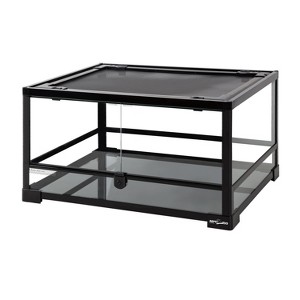 REPTI ZOO Reptile Glass Terrarium, 24" x 18" x 12.6" Front Opening Terrarium with Double Hinge Door - 1 of 4