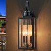 C Cattleya 19in.3-Light Matt Black Outdoor Wall Lantern with Seeded Glass and E12 Base Socket - 2 of 4