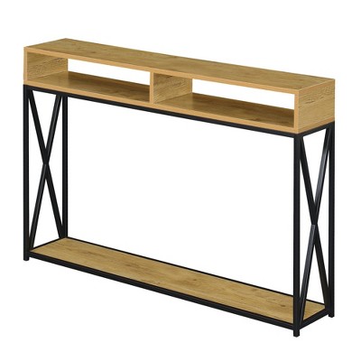 Tucson Deluxe Console Table with Shelf English Oak/Black - Breighton Home