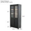 TOAOTBNBO Mid-Century Bookshelf with 5 Open Compartments, Tall Bookcase with Glass Doors and Adjustable Shelves, Display Book Shelf for Office, Black - 3 of 4