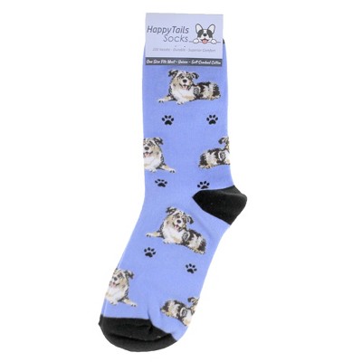Novelty Socks 14.0" Australian Shepherd Socks. Happy Tails E & S Pet  -  Socks
