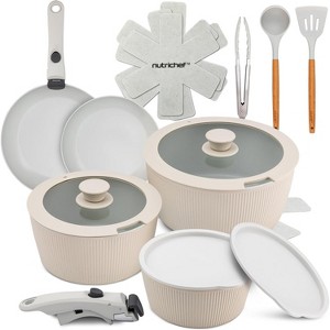 NutriChef 18-Piece Stylish Kitchen Cookware Set - 1 of 4