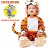 Joyfy Baby Halloween Costume Tiger Jumpsuit with Tail, Toddler One Piece Animal Suit with Hat for Halloween Dress Up Party - 2 of 4