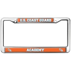 US Coast Guard Academy School Logo Full Size Standard License Plate Metal Frame - 1 of 4