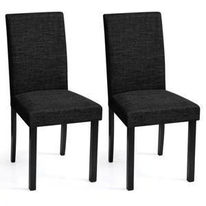 Subrtex Linen Solid Wood Dining Chair Upholstered Parsons Chair (Set of 2) - 1 of 4
