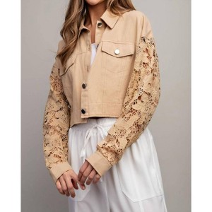 Women's Lace Sleeve Jacket - eesome - 1 of 1