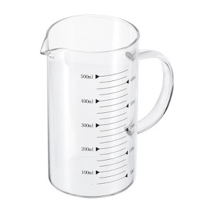 Unique Bargains 3.3 Borosilicate Glass V-Shaped Pour Spout Printed Scale Measuring Cup - 1 of 4