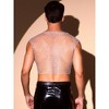 INSPIRE CHIC Men's V-Neck Sleeveless Party Shiny Mesh Rhinestone Tank Top - 3 of 4