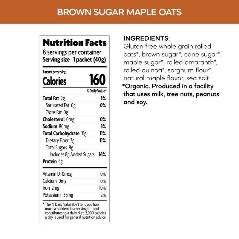 Nature's Path Gluten Free Brown Sugar Maple Instant Oatmeal - 11.3oz, 5 of 10