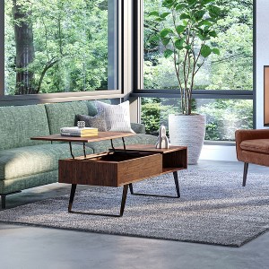 NicBex Vintage Coffee Table with Storage,2-Tier Lift-Top Wooden Table with Hidden Shelves,Convertible End Table for Living Room - 1 of 4