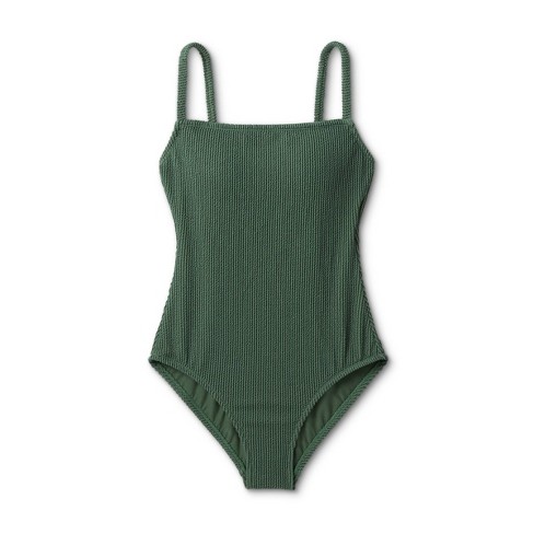 Square neck one store piece bathing suit