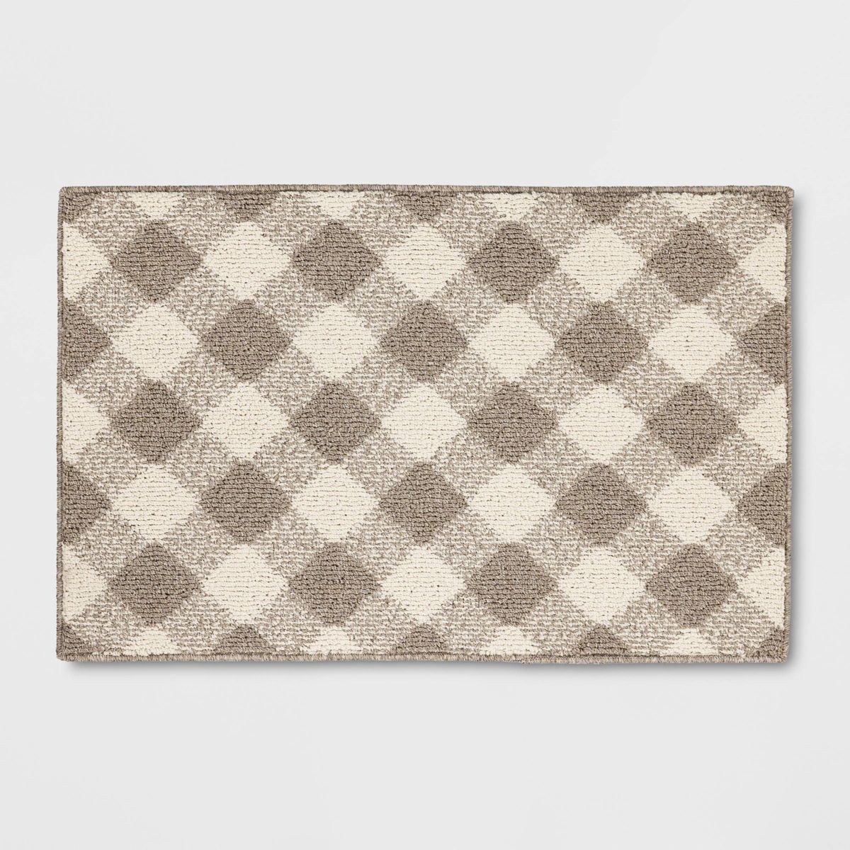 Gingham Washable Rug Heathered Gray/Ivory - Threshold™