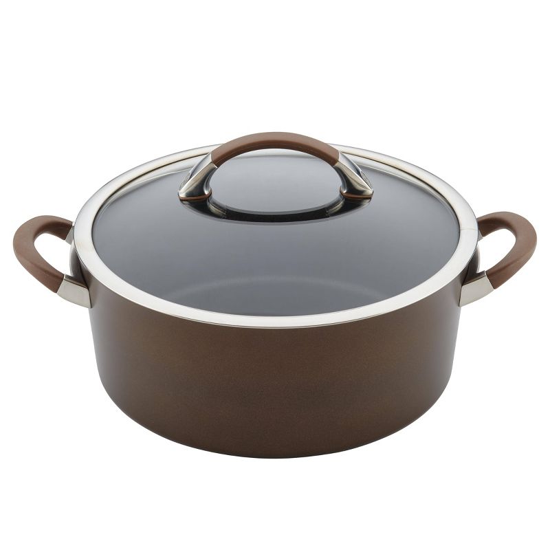Circulon Symmetry 7qt Hard Anodized Nonstick Dutch Oven with Lid Chocolate Brown, 3 of 9