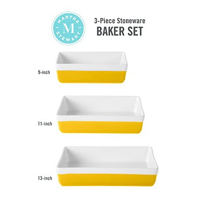 Martha Stewart 3 Piece Oven to Table Stoneware Bakeware Baking Dish Casserole Set - Thumbnail 5