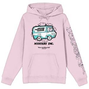 Scooby Doo Mystery Inc Local Ad Long Sleeve Cradle Pink Men's Hooded Sweatshirt - 1 of 2