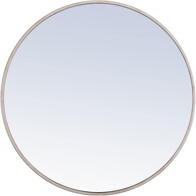 Elegant Lighting Metal frame Round Mirror 28 inch Silver finish