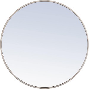 Elegant Lighting Metal frame Round Mirror 28 inch Silver finish - 1 of 4