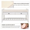 Shoe Storage Bench with Cushioned Seat, Entryway Bench with Storage, Shoe Storage Bench, Shoe Cabinet Bench with 2 Drawers and Storage Shelf - 3 of 4
