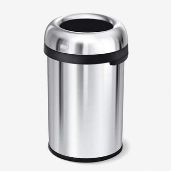 Rubbermaid Refine Stainless Steel Indoor Trash Can With Open Lid 15 Gallon  Silver (2147581) : Target