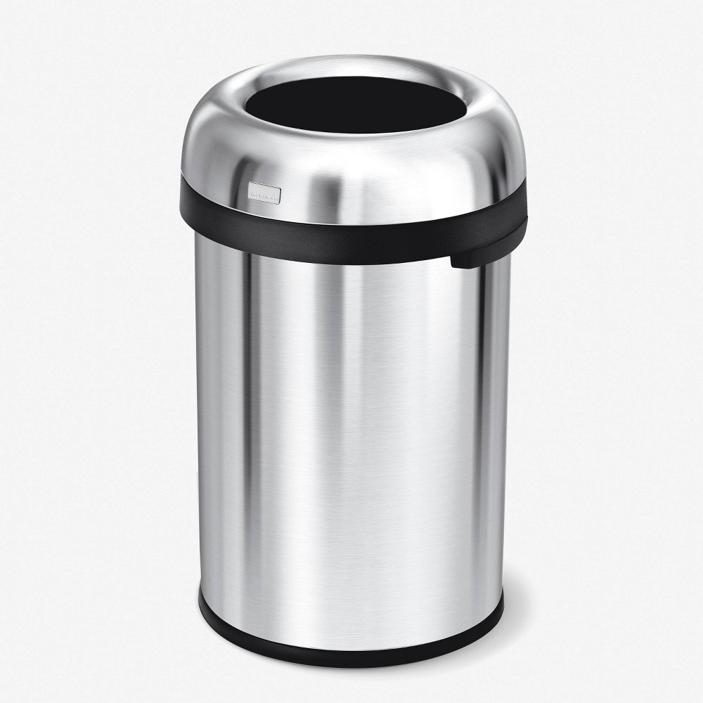 simplehuman 115L Open Top Commercial Trash Can Stainless Steel