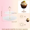 Unique Bargains 2 Tier Dessert Cupcake Stand Round Cup Cake Holder Tower White Gold Tone - 2 of 4