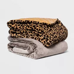 Faux Fur Weighted Blanket with Removable Cover - Threshold™