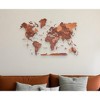 HomeRoots 24" X 39" Brown and Tan Wood World Map Hanging Dimensional Sculpture - 2 of 3