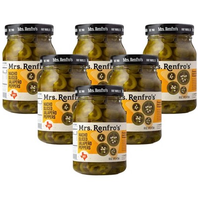 Mrs. Renfro's Nacho Sliced Jalapeno Peppers - 6 pack, 16 oz